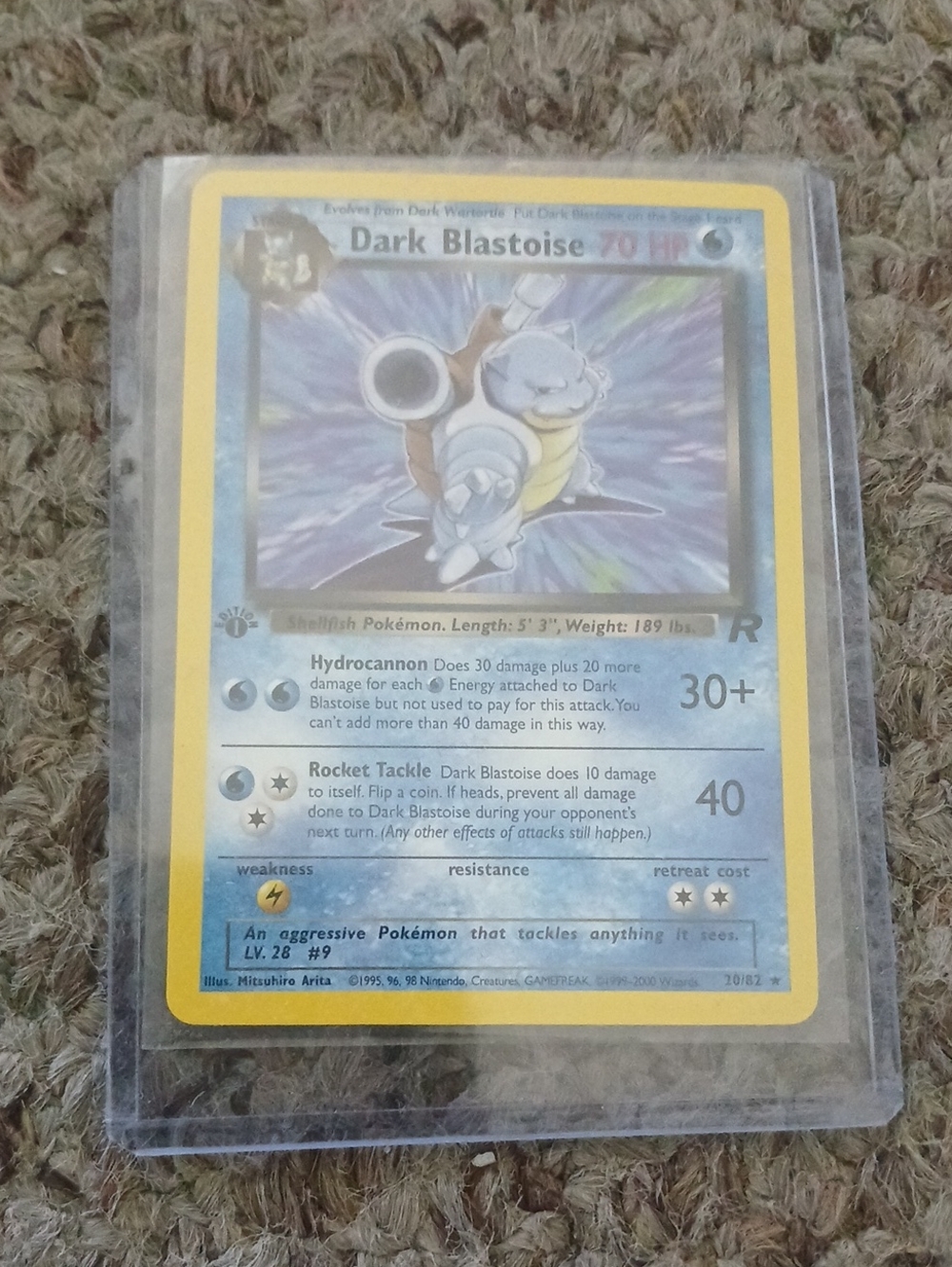 Pokemon Dark Blastoise First Edition Non Holographic Trading Card
